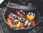 Stuffed peppers from a Dutch Oven