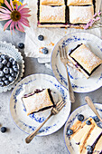 Blueberry cream slices