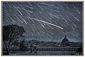 Andromedid meteor shower of 1872, illustration