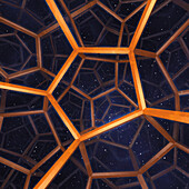 Dodecahedron universe, conceptual illustration