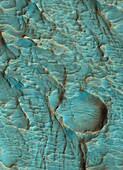 Saheki crater on Mars, MRO image