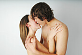 Young couple kissing