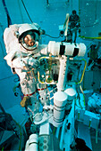 Astronaut training in the Neutral Buoyancy Simulator