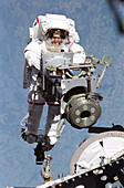 Astronaut Tamara Jernigan during a spacewalk