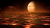 Jupiter seen from volcanic Io
