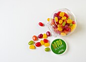 Cannabis infused jelly beans, conceptual image