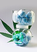 Cannabis infused blueberry chews, conceptual image