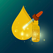 Omega 3 fish oil, conceptual illustration