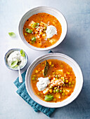 Minestrone with tender wheat