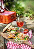 Saltimbocca sandwich with chicken and cured ham