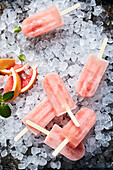 Pink grapefruit Campari popsicles