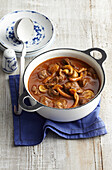 Beef goulash with mushrooms