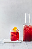 Hibiscus pomegranate cocktail with rose water