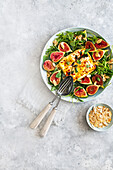 Baked feta salad with figs and almonds
