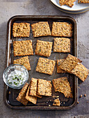Oat meal crackers with seeds