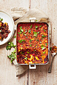 Cottage pie with chilli con carne