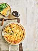 Bacon, cheddar and leek quiche with Marmite pastry