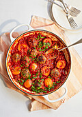 Lamb meatballs with apricots and fregula