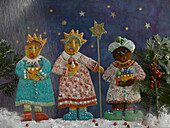 The three kings in shortcrust pastry