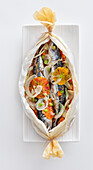 Mackerel baked in a parcel with fennel and orange
