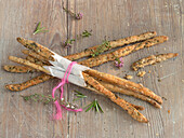 Herb grissini (breadsticks) with rosemary and thyme