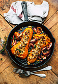 Roasted squash with a crispy topping