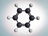 Benzene molecule, illustration
