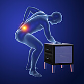 Human back pain, illustration