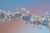 Abstract white bubbles, illustration