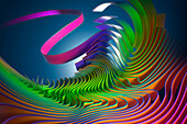 Multicolour wavy ribbon pattern, illustration