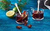 Mulled wine with lime