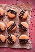 Macarons with chocolate decoration