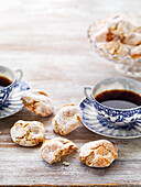 Vegan almond cookies and coffee