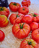 Beefsteak tomatoes on a market stall
