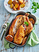 Baked chicken with mushroom stuffing
