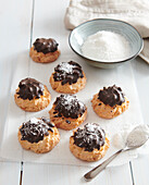 Coconut cookies with chocolate