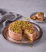 Chocolate cake with pistachio