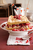 Swedish meringue cake with red berries