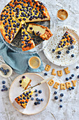 New York cheesecake with blueberries