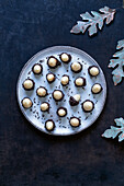 Marzipan pralines with chocolate sprinkles