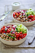 A veggie bowl with chickpeas