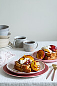 French toast with roasted plums