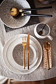 Table setting in earth tones