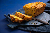 Vegan pumpkin bread with seeds and nuts