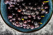 Organic healthy grape close up with water drops