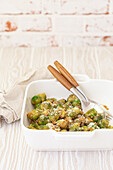 Roasted brussels sprouts with butter and parmesan