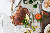 Crab with lemon and herbs