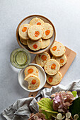 Candied Kumquat Shortbread Cookies on a white background