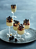 White chocolate mousse with forest fruits