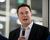 Elon Musk at a SpaceX press conference
